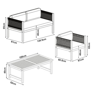 Gartenmöbelset Cannole 4-tlg. Akazienholz Holzfarben [casa.pro]