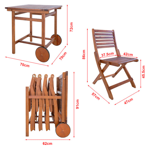 Gartenmöbelset Ancarano 5-tlg. Akazienholz FSC®-zertifiziert [en.casa]