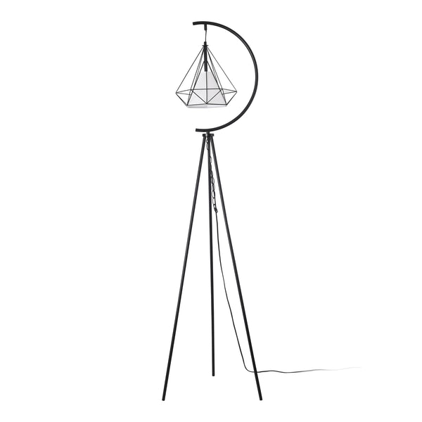 Stehleuchte Austell Metall 171cm Schwarz/Weiß [lux.pro]