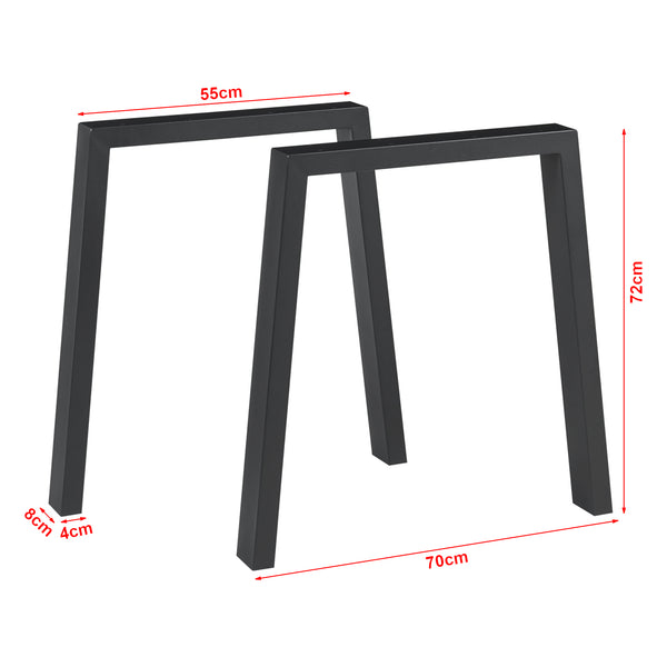 Tischgestell 2er Set Kraftisried 72x70cm Schwarz [en.casa]