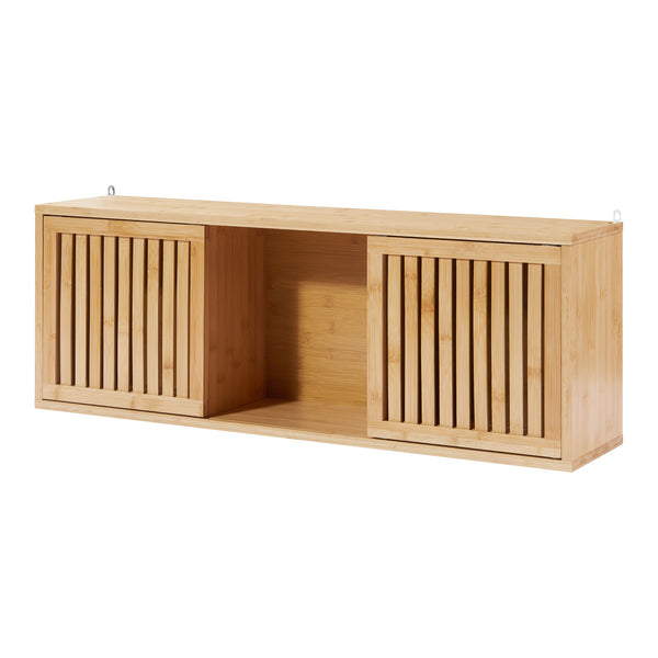 Wandregal Ypäjä 93x20x33 cm Bambus [en.casa]