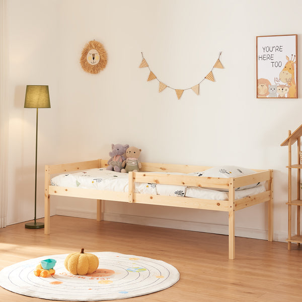 Doppel-Kinderbett Sonkajärvi mit Matratze 90x200cm Natur [en.casa]