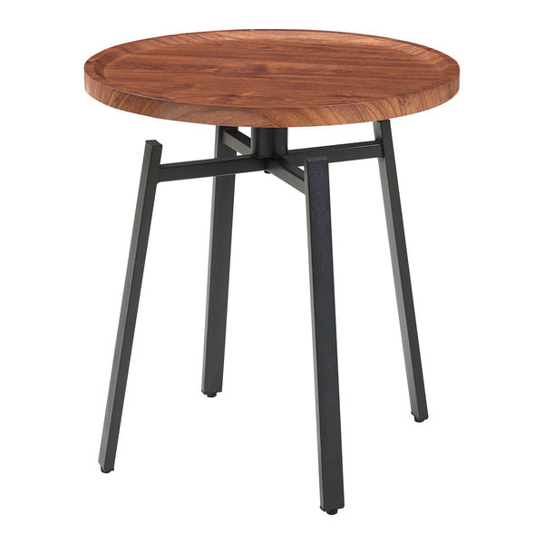 Beistelltisch Mippeena 54xØ50 cm Schwarz/Walnuss [en.casa]