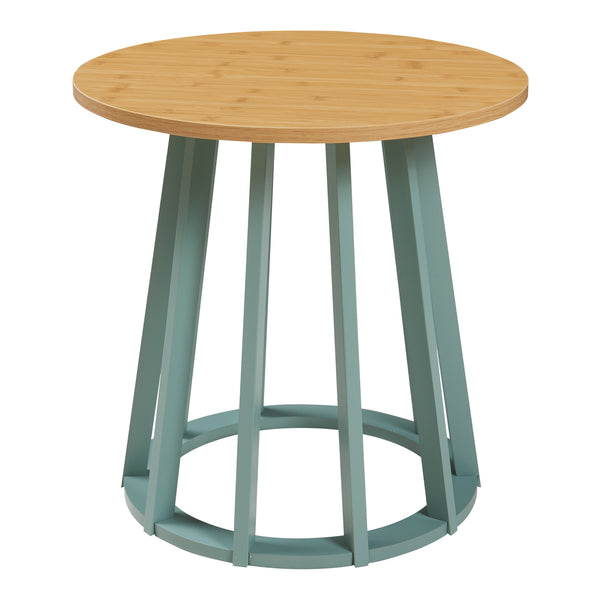 Beistelltisch Lensuu 48xØ48 cm Pastellgrün/Eiche [en.casa]