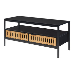 Couchtisch Luniehti 100x40x48 cm Schwarz/Natur [en.casa]