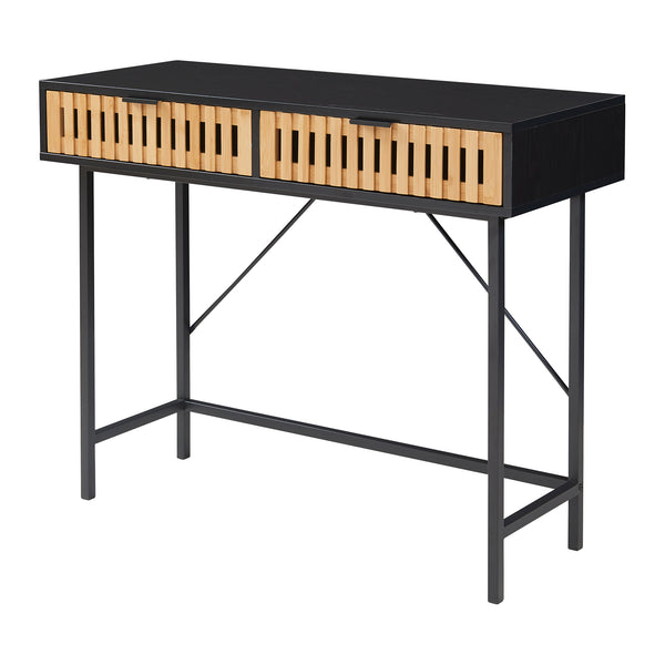 Konsolentisch Luniehti 100x40x75 cm Schwarz/Natur [en.casa]