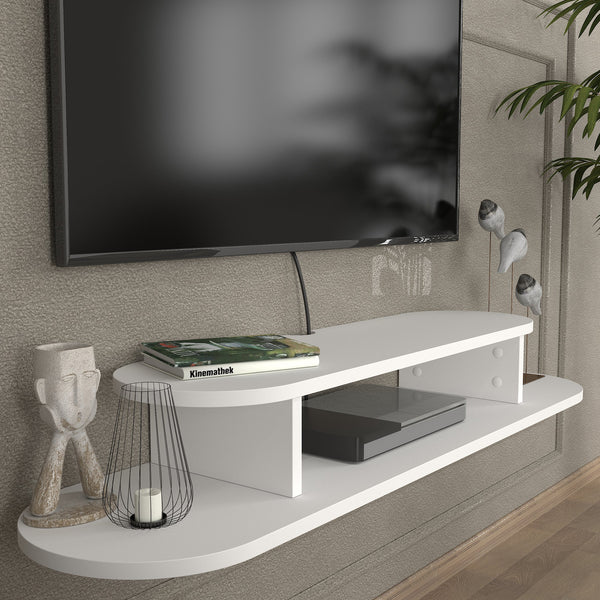TV-Lowboard hängend Targema 120x30x16 cm Weiß [en.casa]