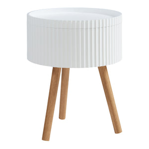 Beistelltisch Bongard mit Stauraum Ø38x48 cm Weiß [en.casa]