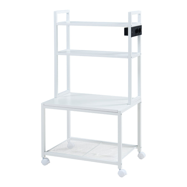 Rollbarer Druckertisch Svanaldsvipp 100x55x38 cm cm Weiß [en.casa]