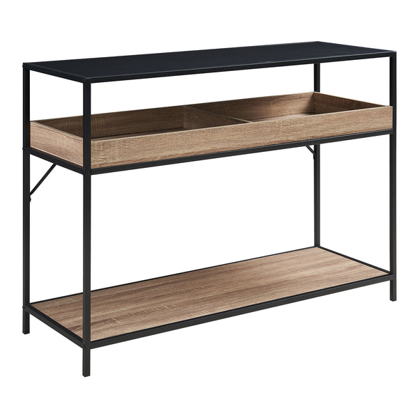 Konsolentisch Belana 110x40x80 cm Schwarz/Eicheoptik [en.casa]