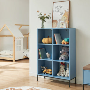Bücherregal Colwyn 120x80x30 cm Blau [en.casa]