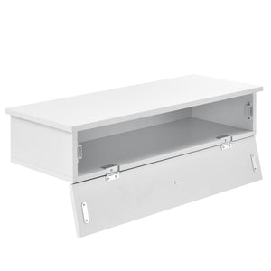Wandregal Larvik mit Staufach Dunkelgrau en.casa
