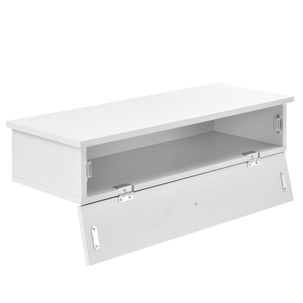 Wandregal Larvik mit Staufach Dunkelgrau en.casa