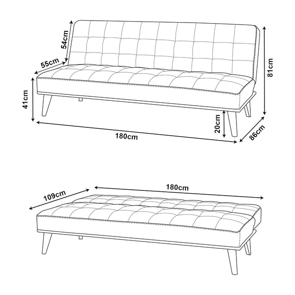 Schlafsofa Pukkila 180x86x81 cm Textil [en.casa]