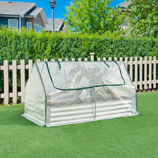 Hochbeet mit Gewächshaus Balsorano 186x96x98 cm [en.casa]
