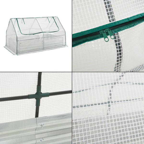 Hochbeet mit Gewächshaus Balsorano 186x96x98 cm [en.casa]