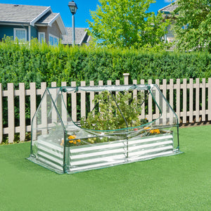 Hochbeet mit Gewächshaus Balsorano 186x96x98 cm [en.casa]