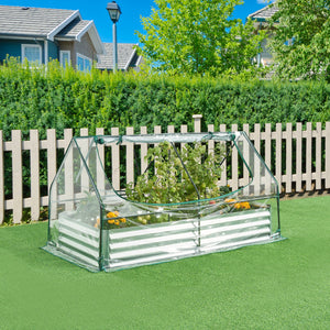 Hochbeet mit Gewächshaus Balsorano 186x96x98 cm [en.casa]