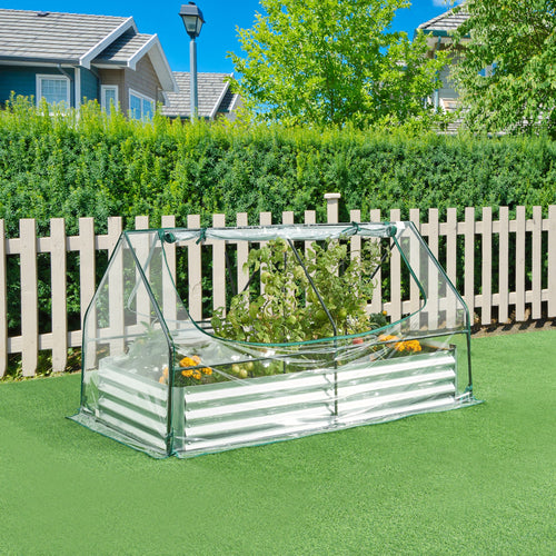 Hochbeet mit Gewächshaus Balsorano 186x96x98 cm [en.casa]