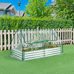 Hochbeet mit Gewächshaus Balsorano 186x96x98 cm [en.casa]