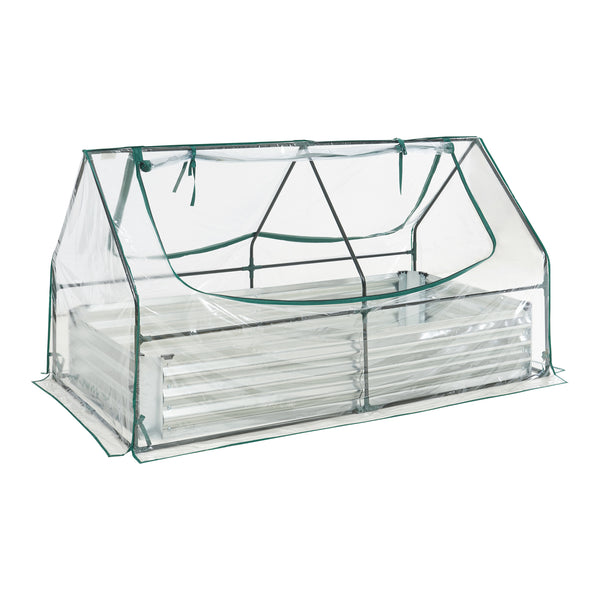 Hochbeet mit Gewächshaus Balsorano 186x96x98 cm [en.casa]