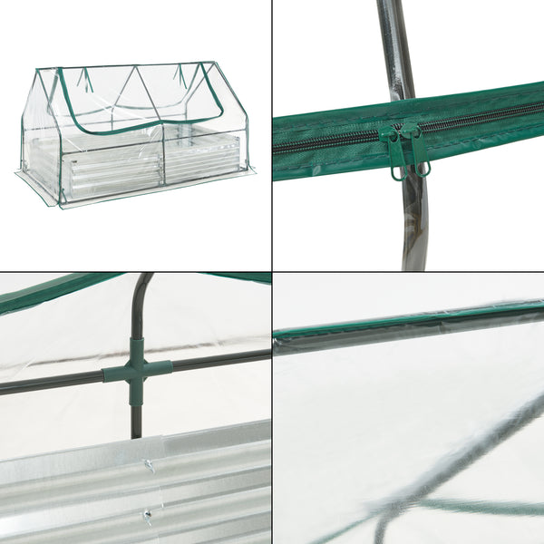 Hochbeet mit Gewächshaus Balsorano 186x96x98 cm [en.casa]