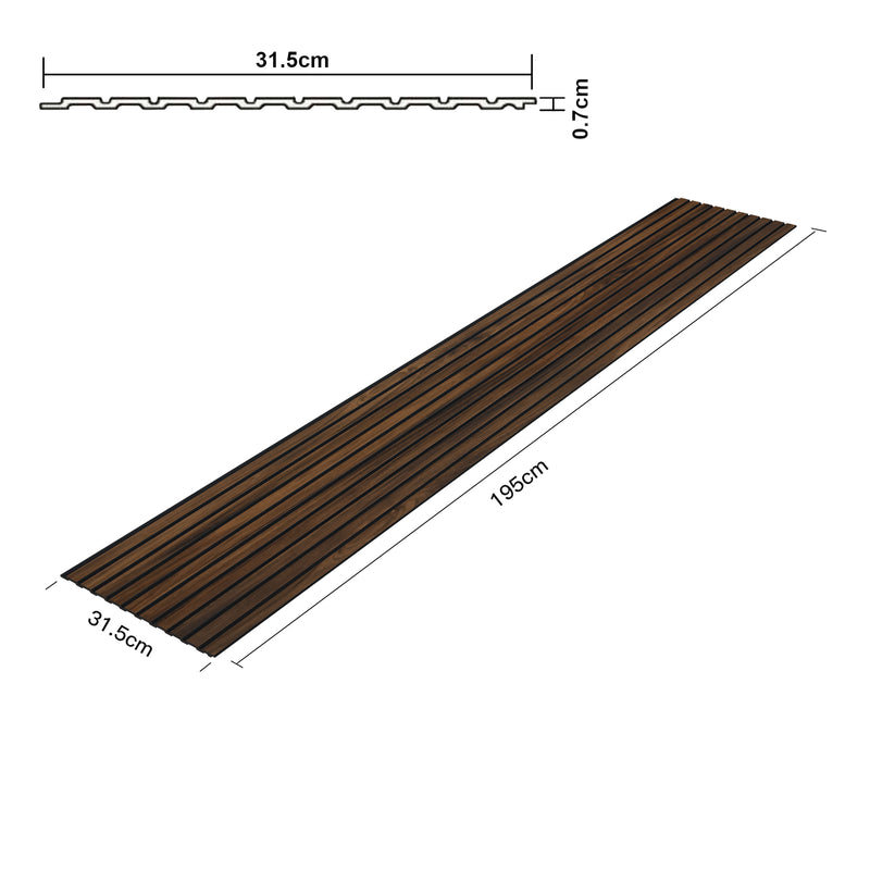 Maßskizze 3D-Wandpaneel Set 195x31,5 cm [NEU.HOLZ]