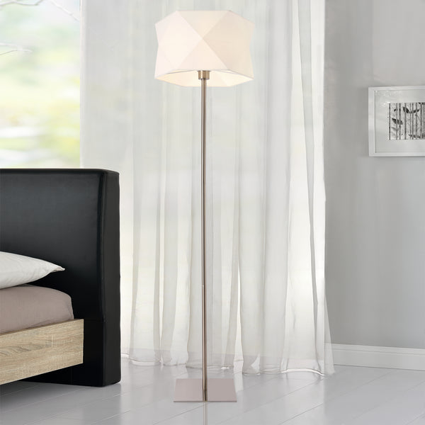 Stehleuchte Narwa 152 cm E27 60W Metall Chrom/Weiß lux.pro