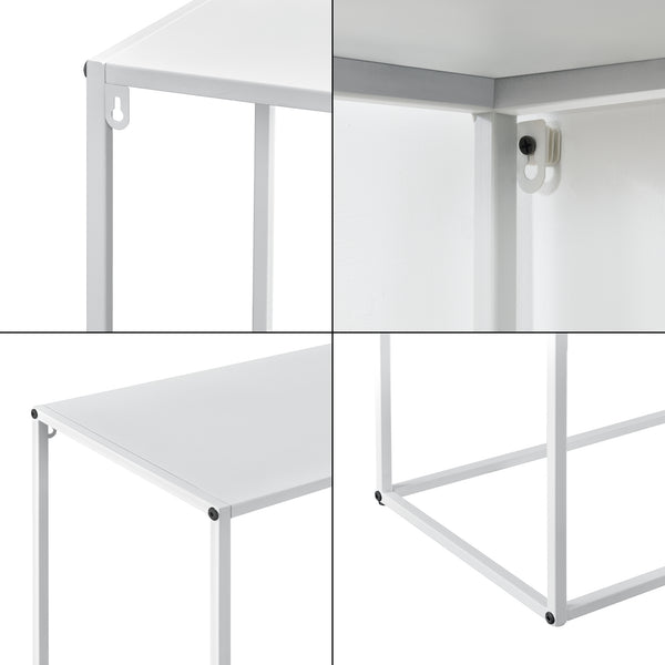 Konsolentisch Aiora 95x110x32cm Metall Weiß [en.casa]
