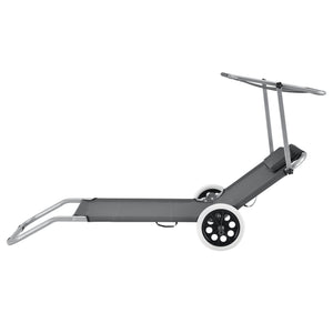 2er-Set Sonnenliege Falun mit Dach und Rollen Anthrazitgrau casa.pro