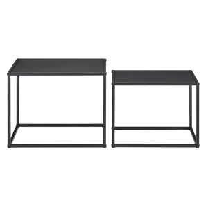 Beistelltisch Archsum 2er Set rechteckig Industriedesign Schwarz [en.casa]
