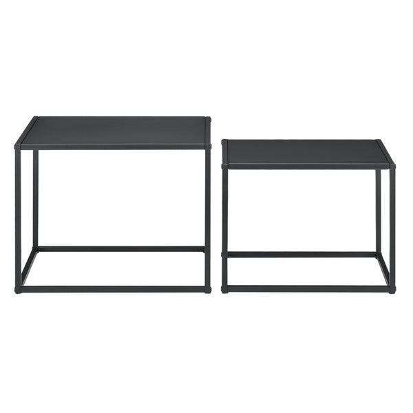 Beistelltisch Archsum 2er Set rechteckig Industriedesign Schwarz [en.casa]