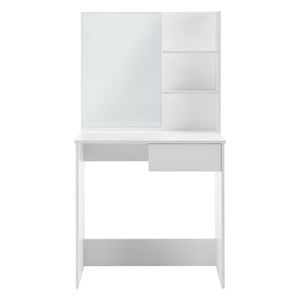Frisierkommode Rustenburg 141x75x40 cm mit Spiegel und Schublade Weiß en.casa