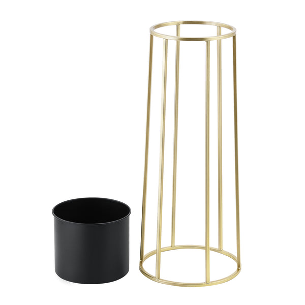 Blumentopf Ständer Macon 2-tlg. Schwarz-Goldfarben en.casa