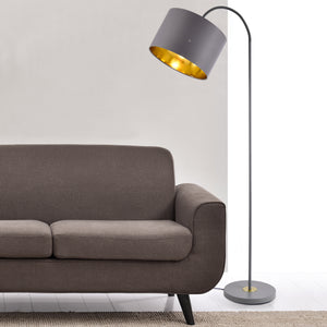 Stehleuchte Toledo 173cm 1xE27 Metall Grau lux.pro
