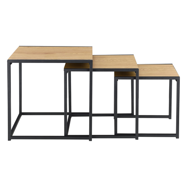 Beistelltisch Ringsaker 3er Set Eiche-Optik en.casa
