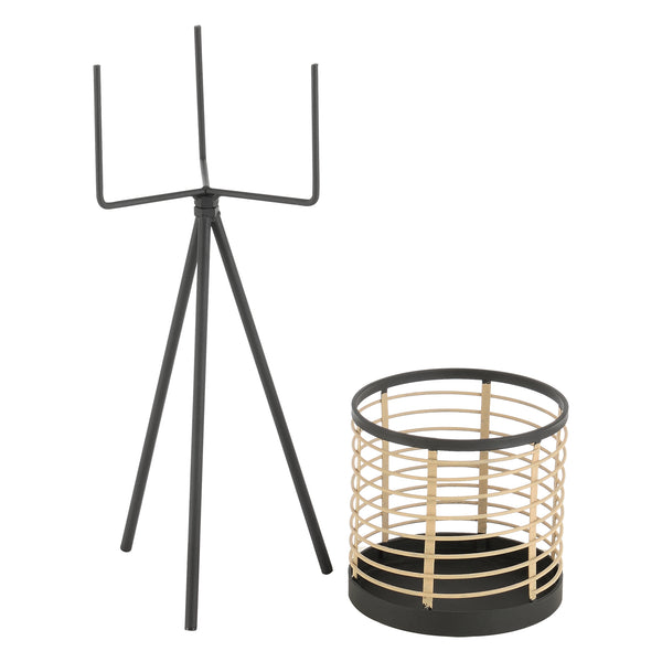 Pflanzständer Lasne 2er Set Metall Schwarz Beige en.casa