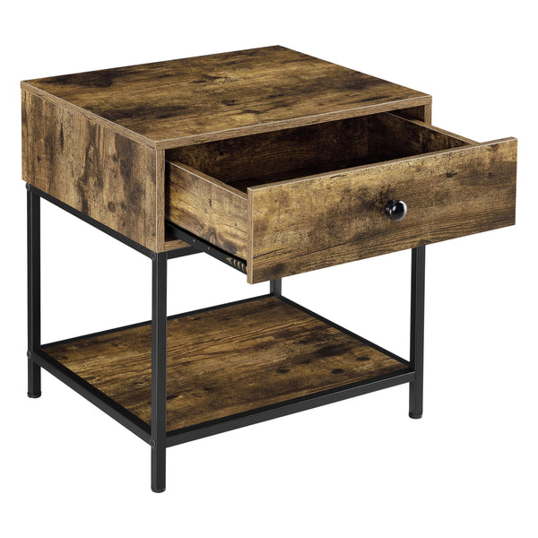 Beistelltisch Bjuv 45x39x49cm Dunkler Holzton en.casa