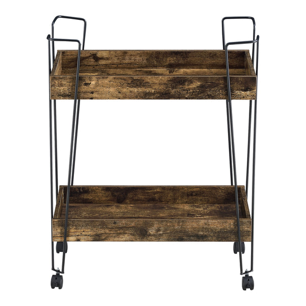 Servierwagen Vaxholm 78x62x32cm Dunkler Holzton en.casa