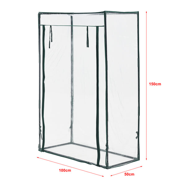 Tomatengewächshaus Terzigno 100x50x150cm Transparent [en.casa]