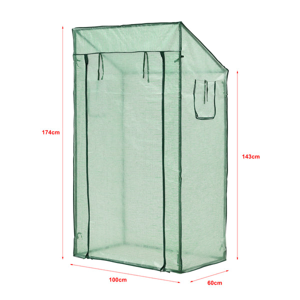 Tomatengewächshaus Marzano 100x60x174cm Grün [en.casa]