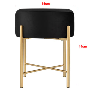Sitzhocker Kungälv Polsterhocker bis 100 kg Schwarz/Messingfarben [en.casa]