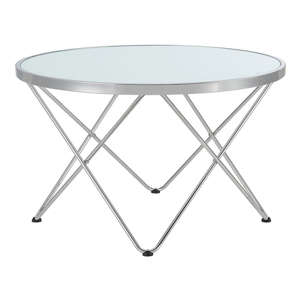 Couchtisch Nikkeby Metallgestell Silber/Milchglasoptik [en.casa]