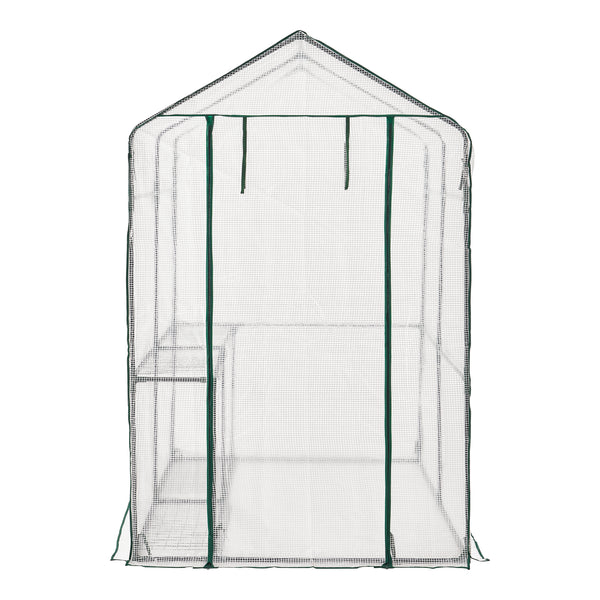 Gewächshaus Oosterhout mit Ablagen 120x186x190cm Transparent [en.casa]