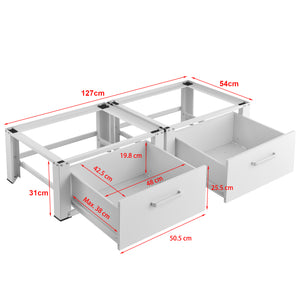 Doppeluntergestell Heyen mit 2 Schubladen Weiß [en.casa]