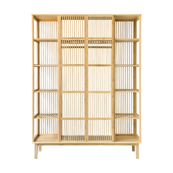 Bambus Kleiderständer Hudiksvall 185x140x45cm [en.casa]