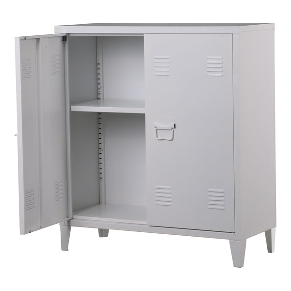 Metallschrank Oripää - 90x80x33cm - Weiß