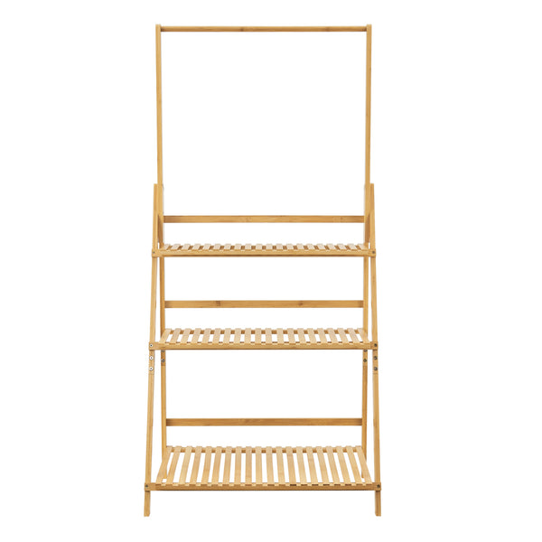 Pflanzenleiter Brändö 3-Ebenen 144 x 70 x 39,5 cm Bambus  [en.casa]