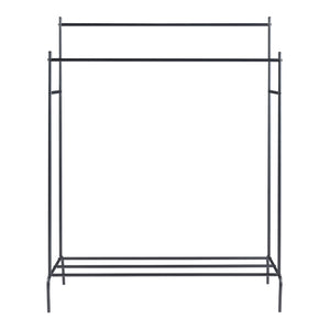 Kleiderständer Bramming mit zwei Garderobenstangen 147 x 116 x 54 cm Schwarz [en.casa]