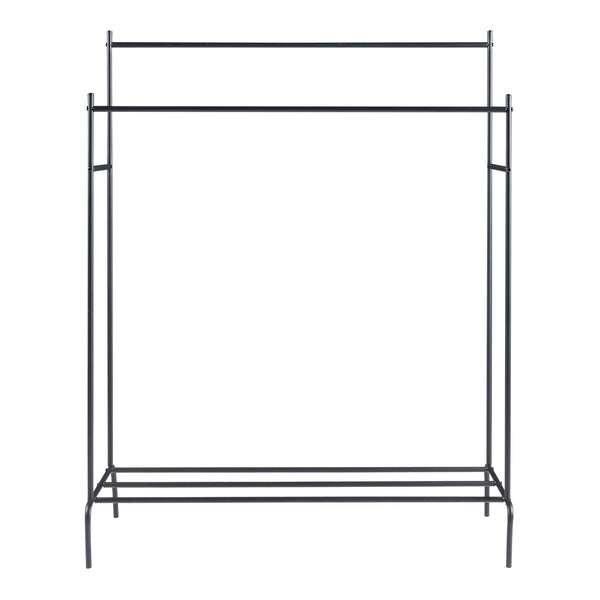 Kleiderständer Bramming mit zwei Garderobenstangen 147 x 116 x 54 cm Schwarz [en.casa]